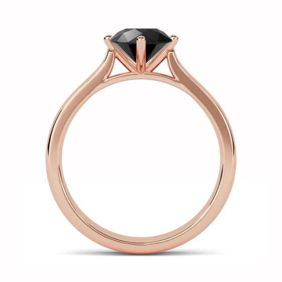 Black Diamond Solitaire Ring