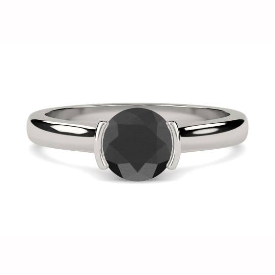 Black Diamond Solitaire Ring