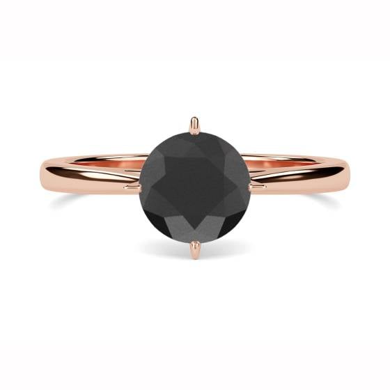 Black Diamond Solitaire Ring