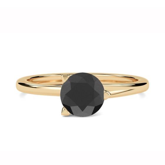 Black Diamond Solitaire Ring