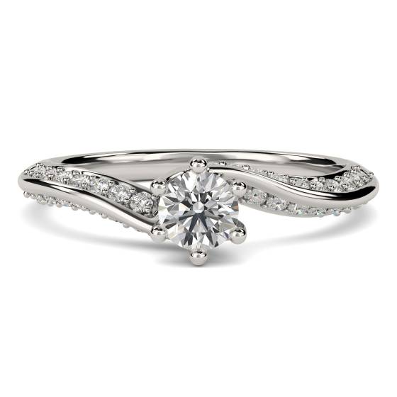 1.60ct VS2/F Round Shoulder Set Natural Diamond Engagement Ring