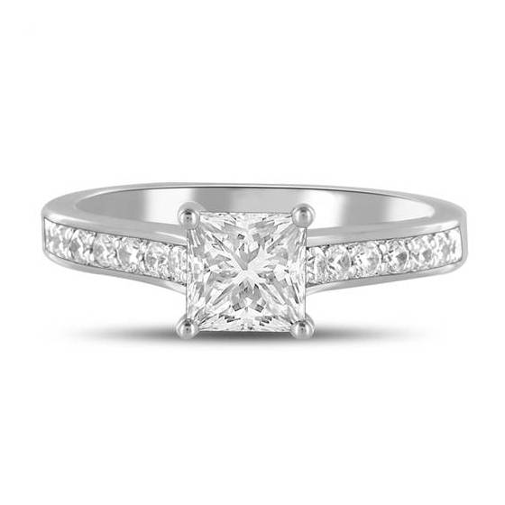 1.30ct SI2/F Princess Natural Diamond Ring
