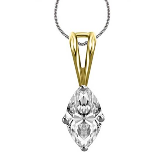 0.10ct VS/F-G Classic Marquise Natural Diamond Solitaire Pendant