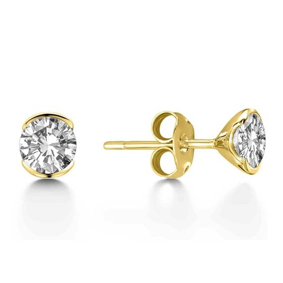 0.50ct VS2/F Modern Round Natural Diamond Designer Earrings
