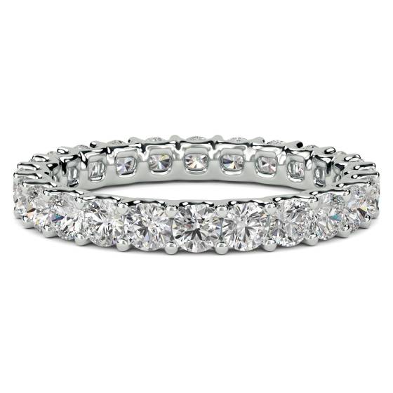 1.25ct SI/F-G Round Full Natural Diamond Eternity Ring