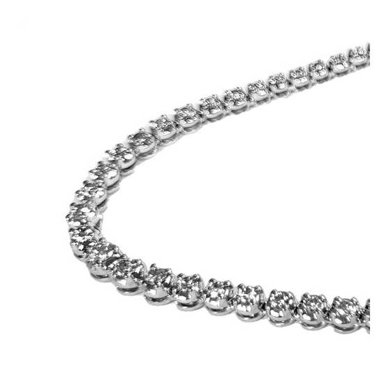 4.11ct VVS/G-H Round Natural Diamond Single Row Tennis Necklace