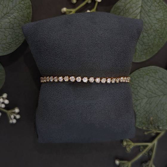 4.40ct VS/E-F 6.5Inches Round Natural Diamond Bracelet