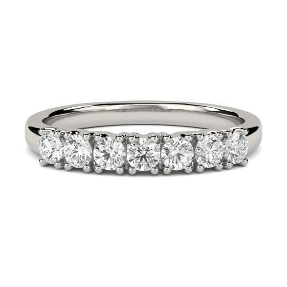 0.68ct VVS/FG Natural Diamond Seven Stone Eternity Ring