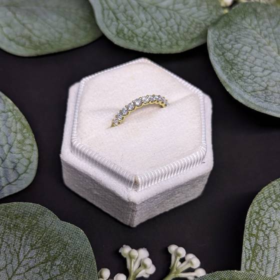 0.63ct SI2/G Round Natural Diamond Half Eternity Ring