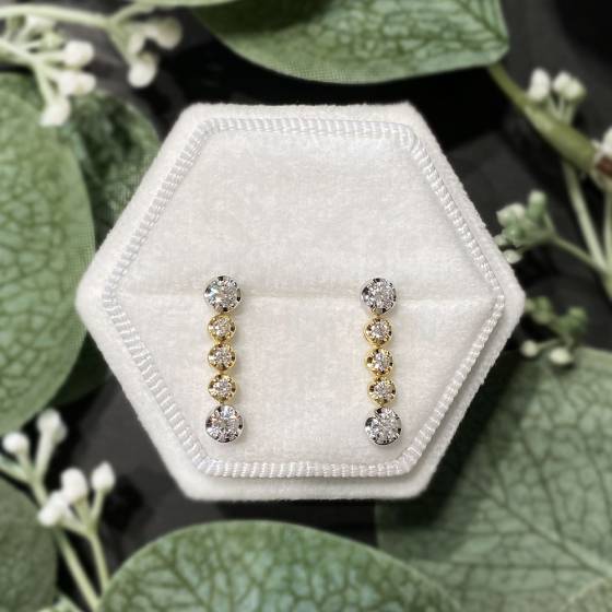 0.60ct VVS/E-F Natural Diamond Drop Earrings