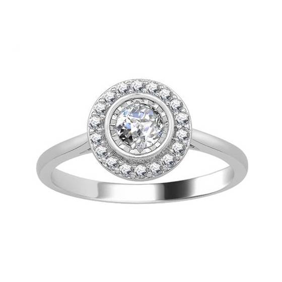 0.65ct VS/E-F Round Natural Diamond Cluster Ring
