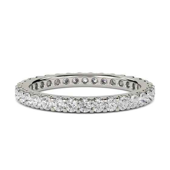 0.75ct VS/E-F 2.5mm Elegant Round Natural Diamond Full Eternity Ring