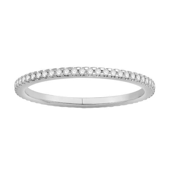 0.27ct VS/E-F Round Natural Diamond Half Channel Eternity Ring