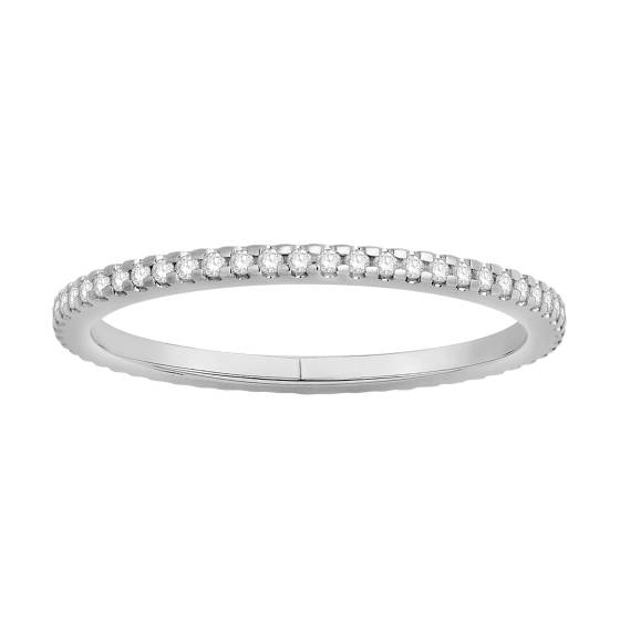 0.27ct VS/E-F Round Natural Diamond Half Channel Eternity Ring