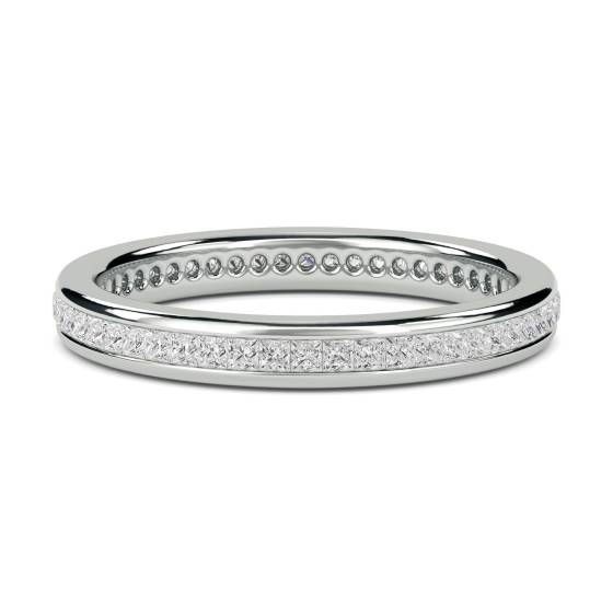 0.55ct VS/E-F Princess Natural Diamond Full Eternity Ring