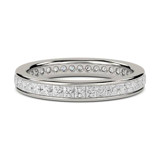 1.00ct VS/E-F 3mm Princess Natural Diamond Full Eternity Ring