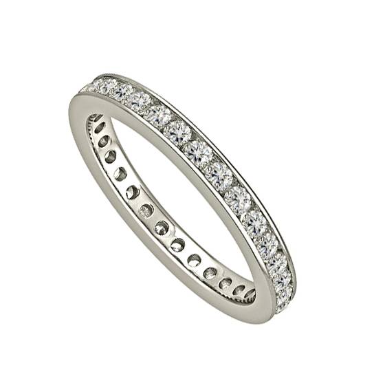 1.00ct VS/E-F Elegant Princess Natural Diamond Full Eternity Ring