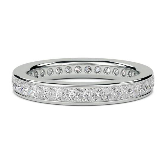 1.50ct VS/D-E Elegant Princess Natural Diamond Full Eternity Ring