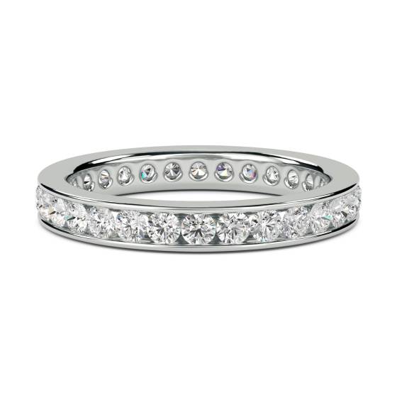 0.75ct VS/E-F 3mm Elegant Round Natural Diamond Full Eternity Ring