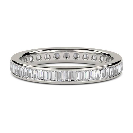 0.75ct VS/E-F 3mm Elegant Baguette Natural Diamond Full Eternity Ring