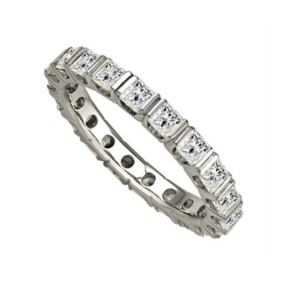 1.04ct VS/E-F Elegant Princess Natural Diamond Full Eternity Ring