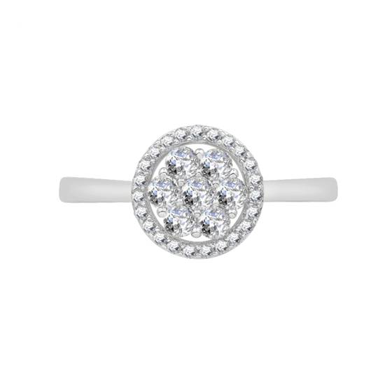 0.48ct VS/E-F Elegant Round Natural Diamond Cluster Ring