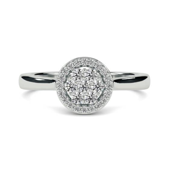 0.26ct VS/E-F Round Natural Diamond Cluster Ring