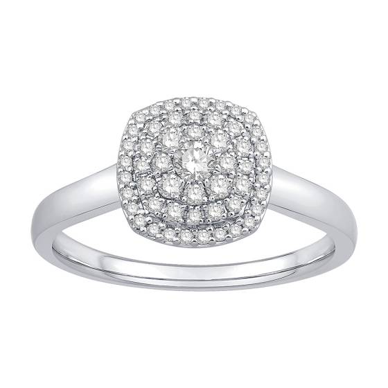 0.34ct VS/F-G Round Natural Diamond Cluster Ring