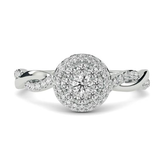 0.33ct VS/F-G Round Natural Diamond Cluster Ring