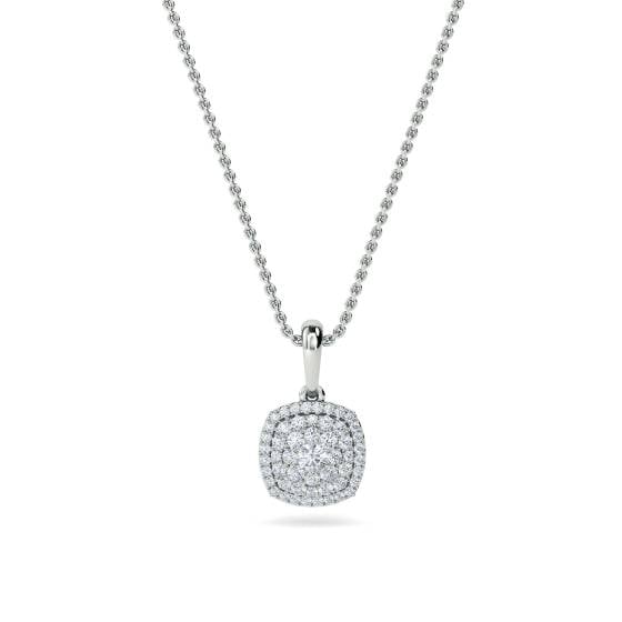 0.34ct VS/F-G Round Natural Diamond Cluster Pendant