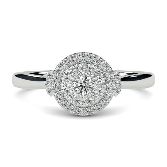 0.25ct VS/F-G Round Natural Diamond Cluster Ring