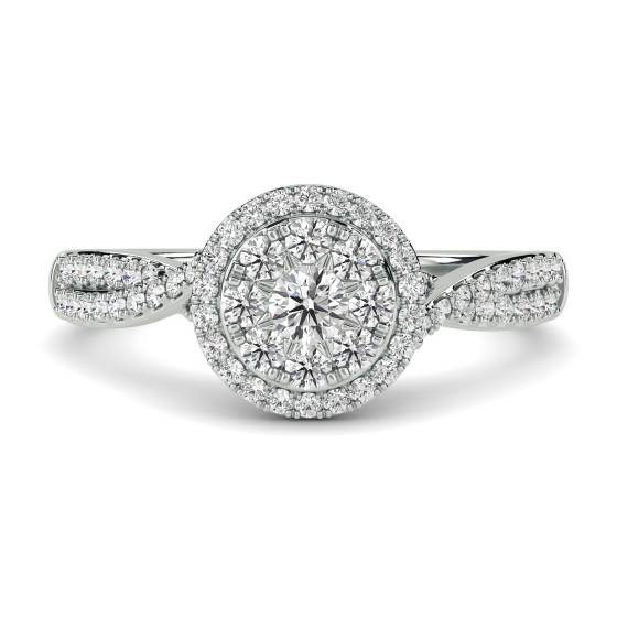 0.50ct VS/F-G Round Natural Diamond Cluster Ring