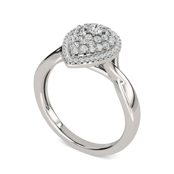 0.34ct VS/F-G Round Natural Diamond Cluster Ring