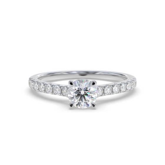 0.43ct VS/F-G Round Natural Diamond Shoulder Set Engagement Ring
