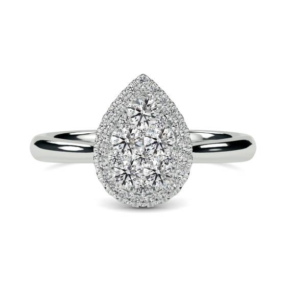 0.49ct VS/E-F Round Natural Diamond Cluster Ring