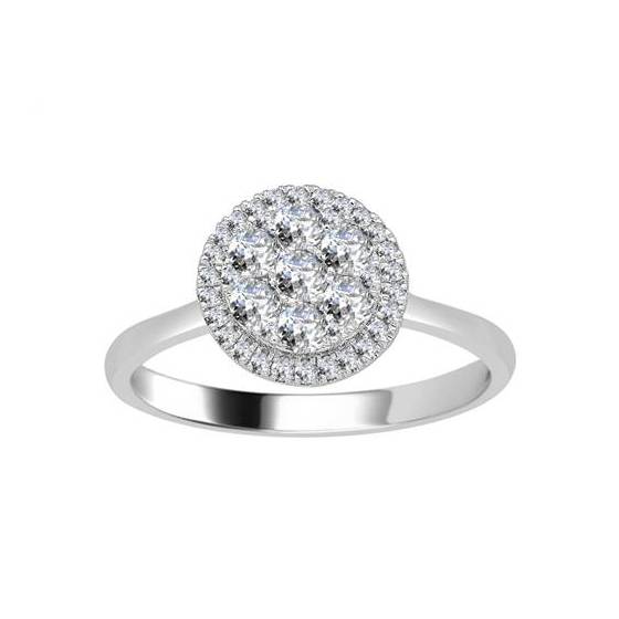 0.50ct VS/E-F Round Natural Diamond Cluster Ring
