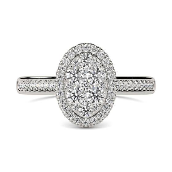0.50ct VS/E-F Elegant Round Natural Diamond Cluster Ring