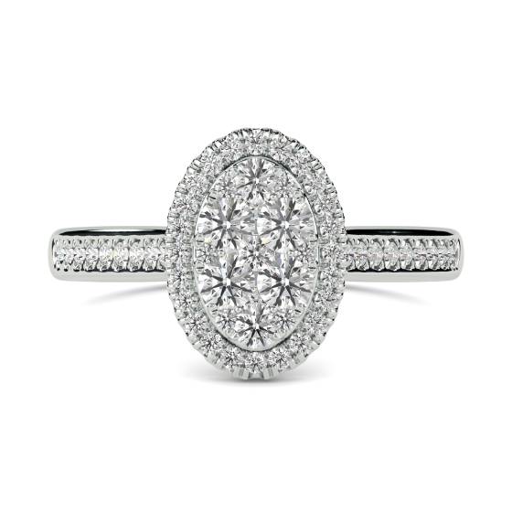 0.50ct VS/E-F Natural Diamond Cluster Ring