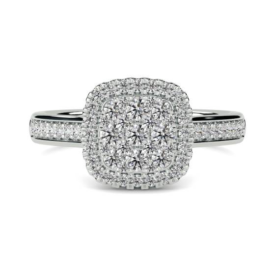 0.52ct VS/E-F Round Natural Diamond Cluster Ring