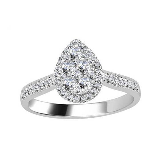 0.50ct VS/E-F Round Natural Diamond Cluster Ring