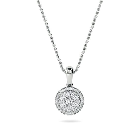 0.50ct VS/E-F Round Natural Diamond Cluster Pendant