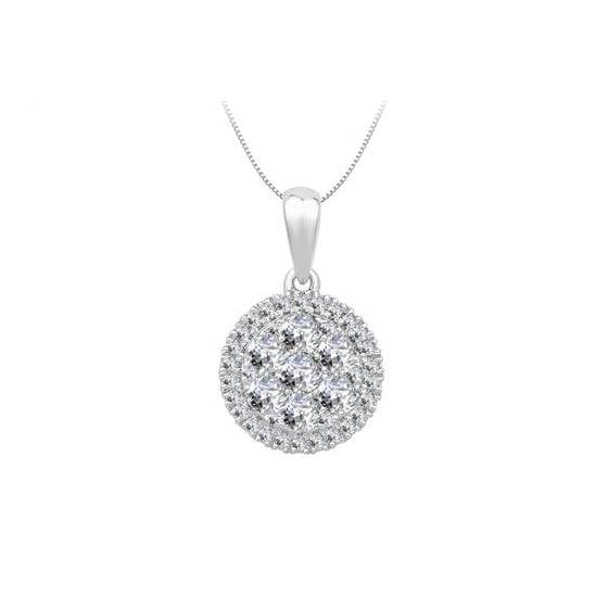 0.52ct VS/E-F Round Natural Diamond Cluster Pendant