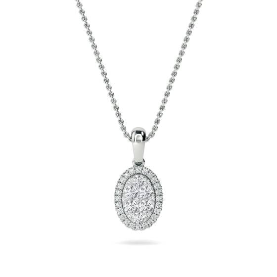 0.50ct VS/E-F Round Natural Diamond Cluster Pendant