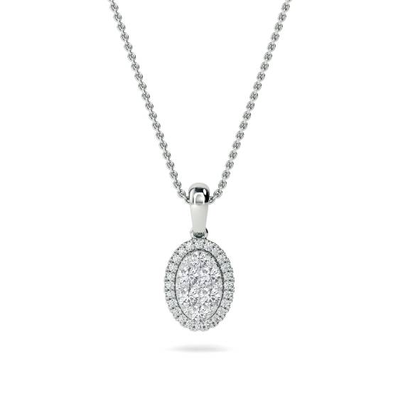 0.50ct VS/E-F Round Natural Diamond Cluster Pendant