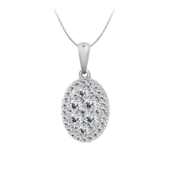 0.52ct VS/E-F Round Natural Diamond Cluster Pendant