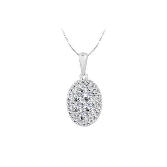 0.52ct VS/E-F Round Natural Diamond Cluster Pendant
