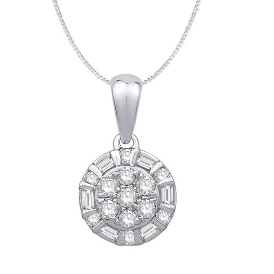 0.23ct VS/E-F Round Natural Diamond Designer Pendant