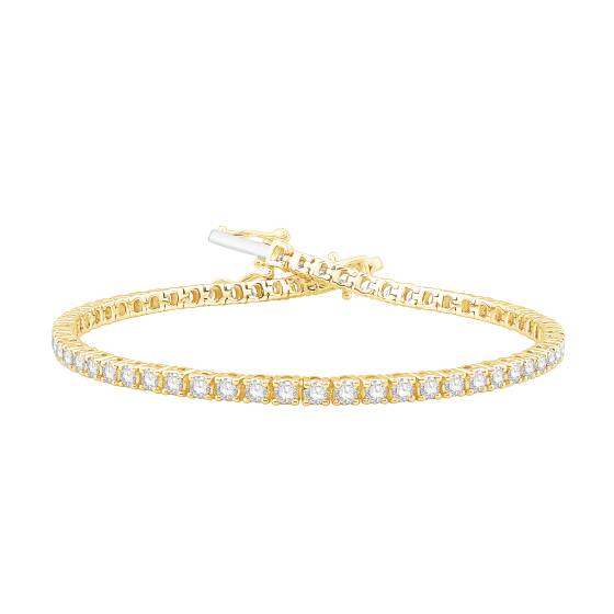 3.00ct VS/E-F 7.25Inches Round Natural Diamond Set Bracelet