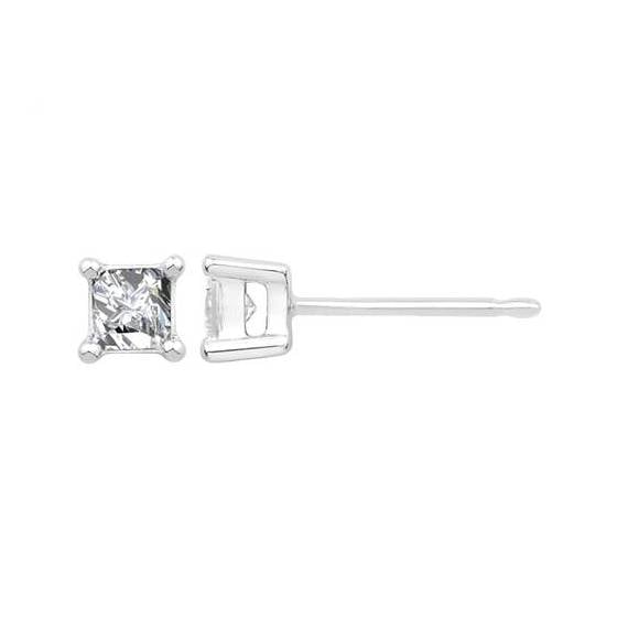 0.23CT VS/EF Princess Diamond Stud Earrings