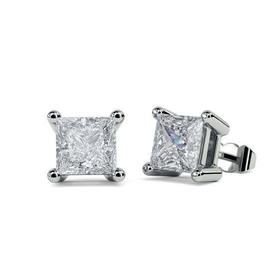 1.00ct VS/EF Princess Stud Earrings